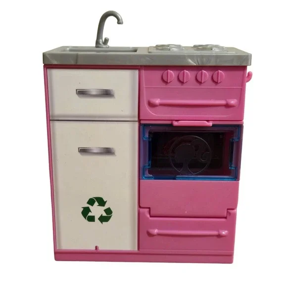 Barbie Dreamhouse Pink Kitchen Sink Stove Oven Lights Sounds Tested Works - Picture 1 of 6
